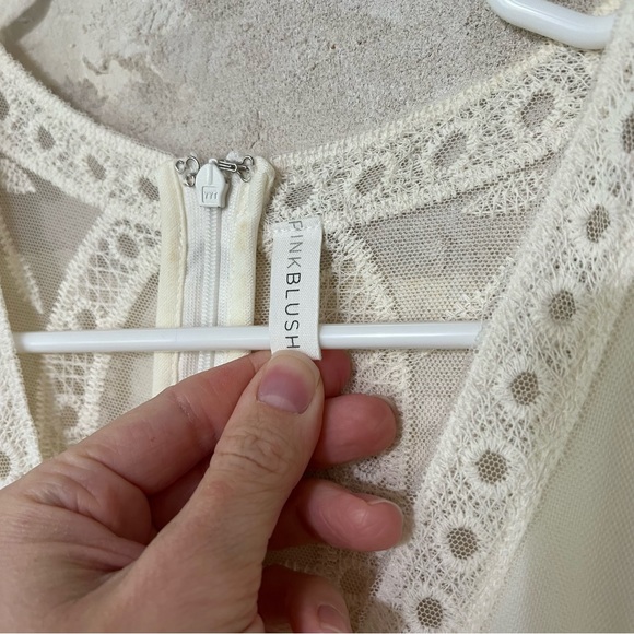 PinkBlush Cream Lace Maternity Maxi Dress - Picture 3 of 9